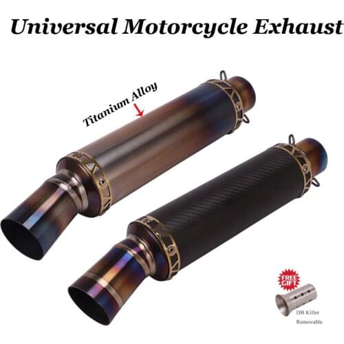 51MM Motorcycle Exhaust Carbon Fiber Titanium Alloy Racing Sport Motorbike For Laser Sticker S1000RR CBR1000 MT09 R3 R6 R25 MT07