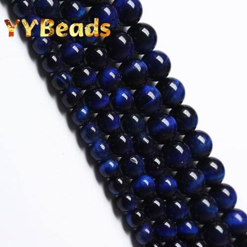 A+ Natural Lapis Lazuli Blue Tiger Eye Stone Beads Round Beads For Jewelry Making DIY Bracelets Accessories Wholesale 4-14mm 15"