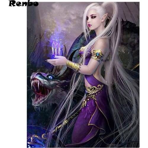 Full round square Diy 5d Diamond Painting Diamond Embroidery Dragon beauty anime mosaic diamond picture rhinestones painting