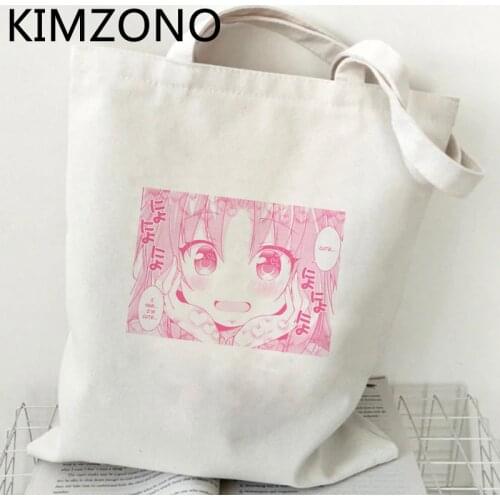 Harajuku Anime shopping bag tote grocery reusable jute bag bag fabric bolsas ecologicas cabas
