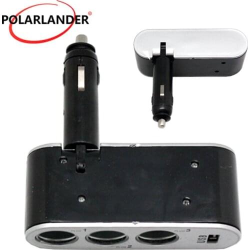 3 Port Way 12V For Universal USB Car-Charger With Power Indicator Socket Plug Splitter Power Charger Auto Socket Adapter