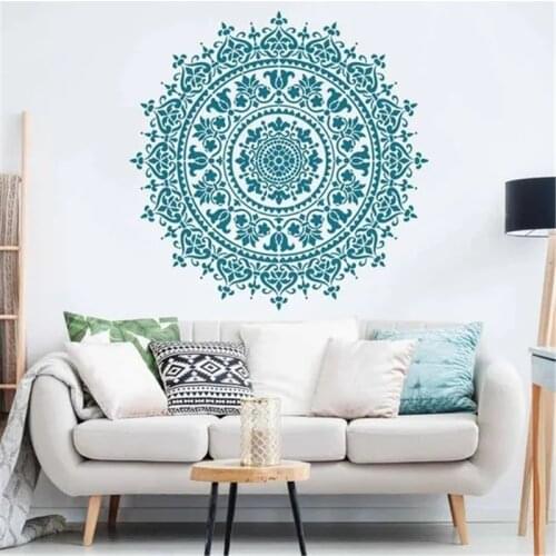 Mandala Auxiliary Painting Template Large Reusable Stencil for Floor Wall Tile Fabric Furniture Painting Accessory Dropship