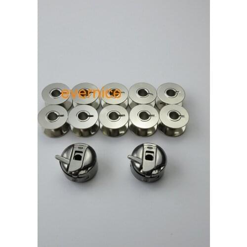 2 BOBBIN CASE+10 BOBBIN for Adler 37 Necchi 500 600 Alfa 157 Consew 30
