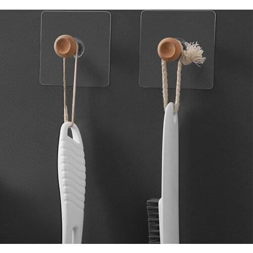 Wood Hooks Home Hallway Wall Vintage Key Holder Hat Scarf Handbag Storage Self Adhesive Hooks Home Decora Saving Bedroom Space