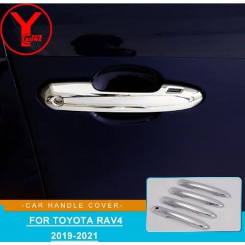 For Toyota Rav4 Rav 4 2019 2020 2021 Accessories ABS Chrome Car Door Handle Cap Trim Auto Parts Door Hand Protector Cover YCSUNZ