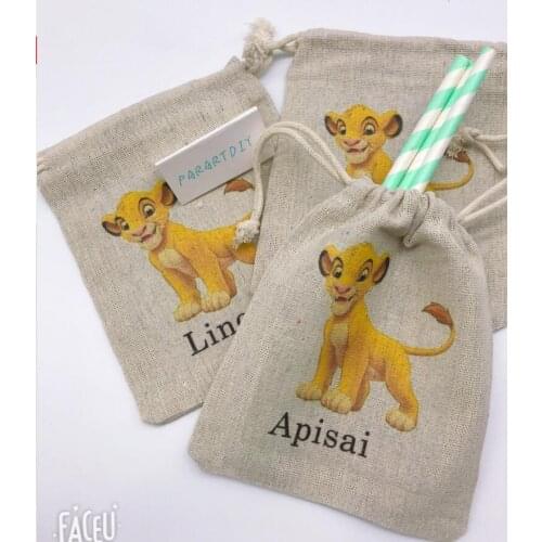 Customize any cartoon lion Birthday party favor Gift Bags,Baby Shower gift bags favor package bags,Christening baptism gift bags