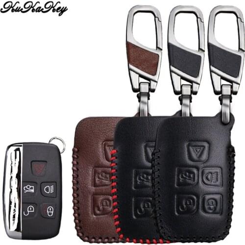 Leather Car Key Case Cover For Jaguar XF XK XKR X-type XE V12 Guitar Scissors Smart Remote Car Key Shell Protection Car Styling