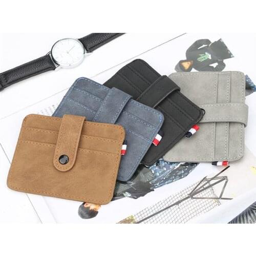 Multifunction Men Card Wallet Fashion Minimalist Card Holder Front Pocket Wallet Coin Purse