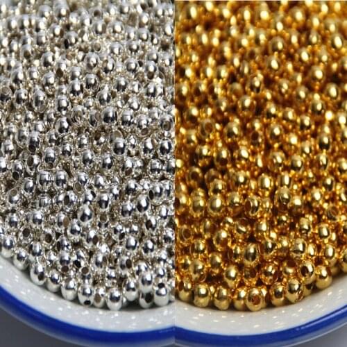 3-14mm Gold/silver Color Ball Seeds Beads Imitation Pearls Spacer Beads For Jewelry Making DIY Necklace Bracelet