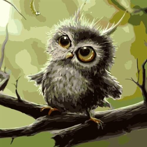 Naughty owl Animal DIY Digital Painting By Numbers Modern Wall Art Canvas Painting Unique Gift Home Decor40x50cm