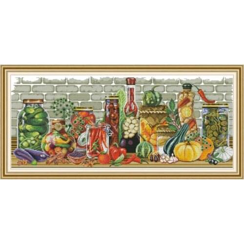All kinds of vegetables cross stitch kit aida 14ct 11ct count print canvas cross stitches needlework embroidery DIY handmade