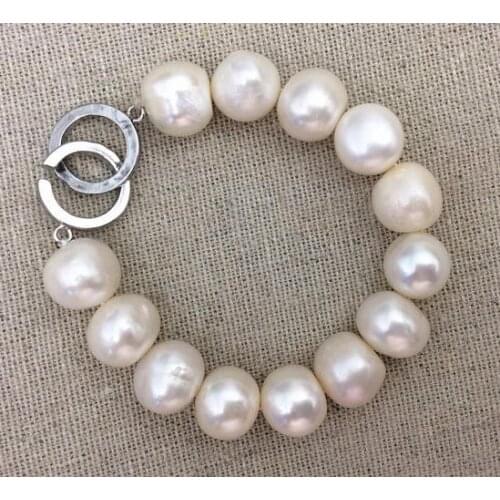 New Arriver Large Pearl Bracelet 10-14mm Size Freshwater Pearl Bracelet Wedding Birthday Love Mothers Day Gift Big Pearl Jewelry