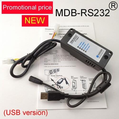 New 2020 USB Version MDB-RS232 device to convert the MDB coin validator data to PC RS232 for Vending machine