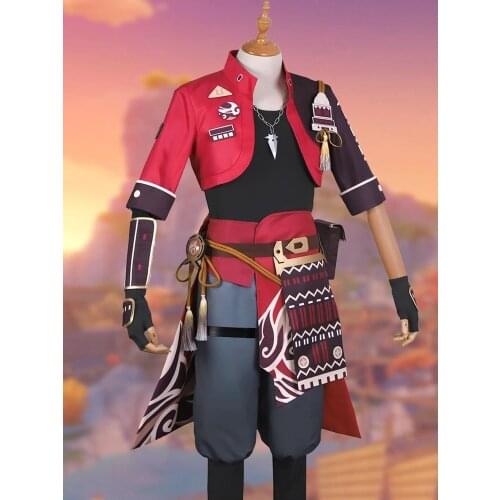 New Character Game Genshin Impact Tohma Cosplay Halloween Man Costumes Anime Accessories Necklace Tops Pants Headband Adult Suit