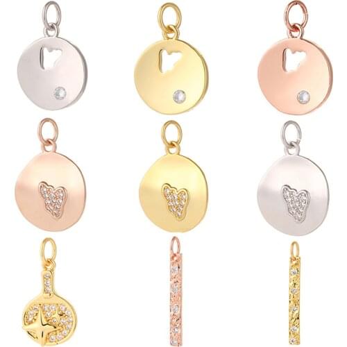 Heart Pendant Charms for Jewelry Making Bulk Charm Geometric Designer Jewelry Charms for Diy Earrings Necklace Bracelet Copper