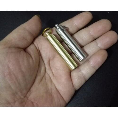 Portable Mini Brass Waterproof Tank Seal Bottle Outdoor medicine box Pure Copper