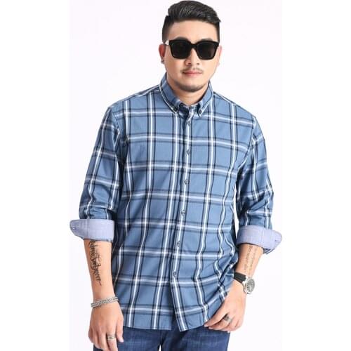 5xl 6xl 7xl 8xl 2020 New Plus Size Plaid Casual Shirt Men Long Sleeved New Spring Business Big Large High Quality Fashion
