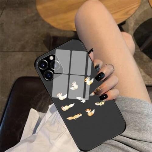 In The Day of a Gecko Morphs Glass Phone Case For iphone 12 11 Pro Max XS XR X 8 7 Plus SE2 Case