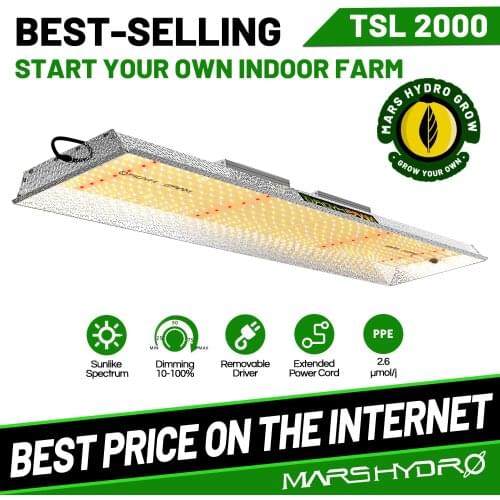 Mars Hydro TSL 2000 Led Grow Light Daisy Chain Dimmable 300W Noise Free Fanless Full Spectrum Quantum Board for Indoor Plants