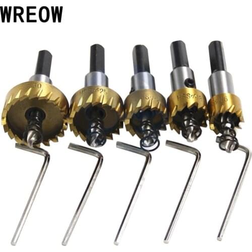 5pcs Carbide Tip HSS Titanium Twist Drill Bit Hole Saw Stainless Steel Metal Wood Drilling Cutter Tool 16/18.5/20/25/30mm