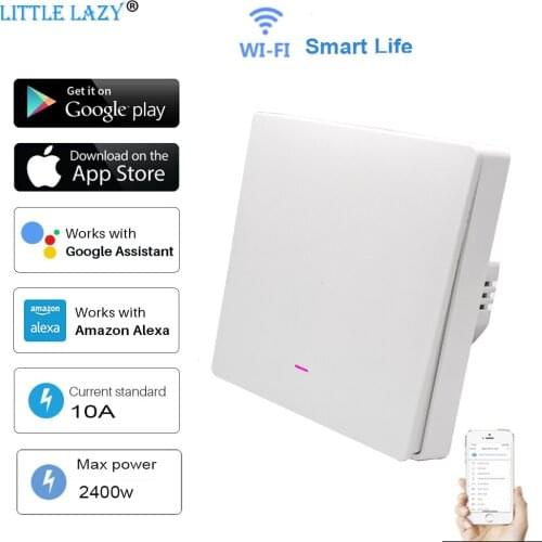 1Gang Tuya Smart Switch WiFi Plush Button Switch AC 100-240V 2400W Smart Home Automation Works With Alexa Google Home