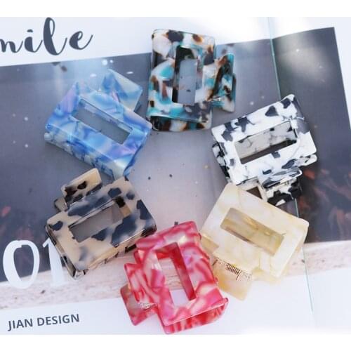 1 PCS Fashion Leopard Hairpin Geometric Shape Hairpin Shark Clip Acetate Fiber Board Buckle Ladies And Girls Hair Accessories