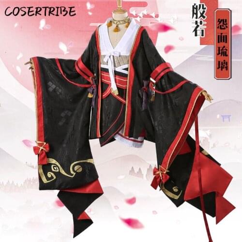 [PRE-SALE] Game Onmyoji YuYuanBanRuo Black Kimono Uniform Cosplay Costume For Women Halloween Carnival Free shipping New 2019