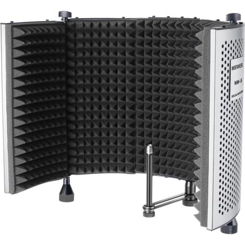 Neewer NW-5 Foldable Adjustable Portable Sound Absorbing Vocal Recording Panel Aluminum Acoustic Isolation Microphone Shield
