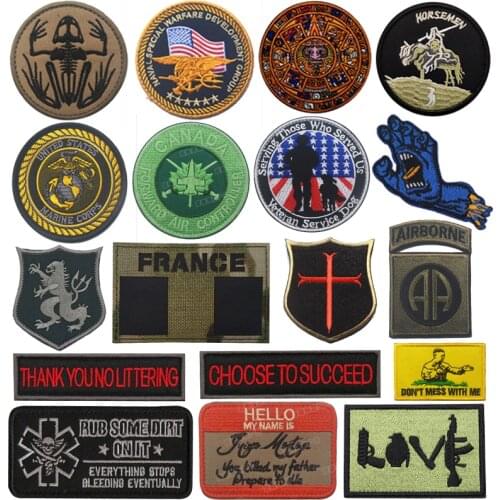 1 Pc Army Military Combat Combat Embroidery Badge Magic Cloth Sticker for Pasting Backpack Hat Jeans Clothes Patch Armband