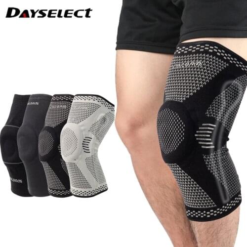 1 Pcs Outdoor Silicone High Elastic Non-Slip Breathable Knee Pads Running Weightlifting Professional Sports Protective Gear