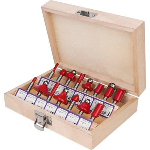 12pcs/sets 1/4'' 6.35mm Woodworking Milling Cutters,Carbide Shank Mill,Woodworking Trimming Tools for DIY furniture