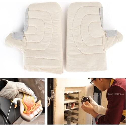 2pcs Pottery Art High Temperature Resistant Cotton Gloves Anti-Scald Heat-Insulating Gloves DIY Ceramic Kiln Utensils Clay Tools