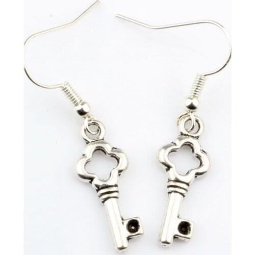 20 Pair Tibetan Silver Zinc Alloy ORNATE SMALL KEY Earrings GIFT Alice IN Wonderland YS1013