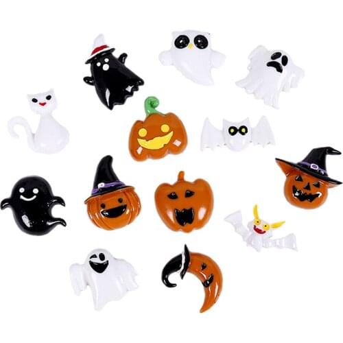 20pcs Resin Halloween Mixed Pumpkin Cabochon Flatback Decor DIY Accessory