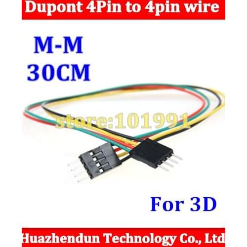 30CM Dupont 4Pin to 4Pin Male to Male Wire Cable for 3D Printer 30CM 26AWG Free shipping 500PCS