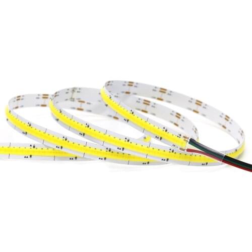 5m 2700k-6500k Dimmable LED FlexibleTape COB CCT LED Light Strip 576 leds/m High Density 10mm Led Light RA90 Linear Strip DC24V