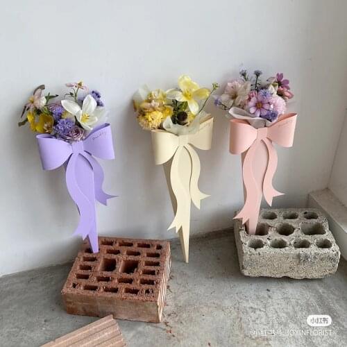 5pcs/lot Single Flower Packaging Gift Cases Packing Boxes Portable Gift Boxes Bouquet Packing with Bow