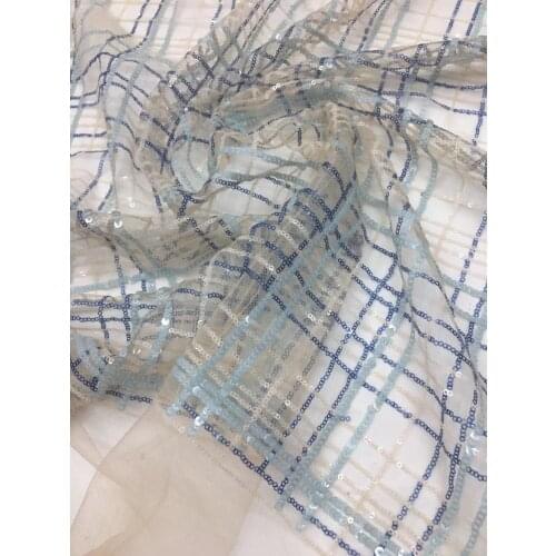 5yards/pc) high quality African tulle lace delicate French net lace fabric with sequins embroidery for party dress FSS216