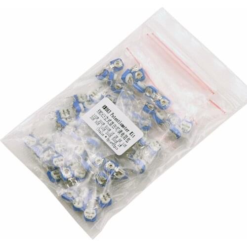 65pcs RM063 vertical blue white adjustable resistor kit 100 ohm -1M ohm 13 kinds * 5 PCS=65PCS