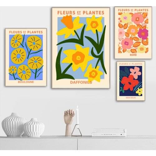 Abstract Fruit Orange Leaf Vintage Flower Wall Art Canvas Painting Nordic Posters And Prints Wall Pictures For Living Room Decor