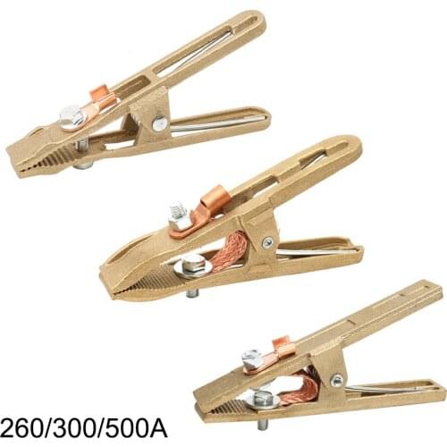 260A 300A 500A Argon Arc Welding Machine Brass Grounding Clamp A Shape Copper Earth Ground Cable Clip Electrode Holders
