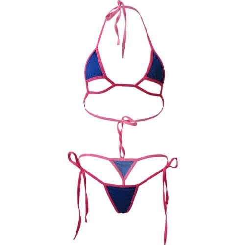 Bikini 2019 Sexy Solid color Edge Sling Hollow Lotion Thong Japanese girl Beach swimwear women swimsuit biquini bikinis monokini