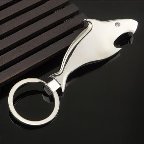 Shark Bottle Opener Keychain Shaped Zinc Alloy Beer Bottle Opener Women Men Key Ring Unique Creative Gift S037