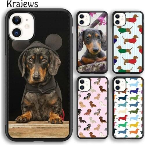 Krajews Dachshund Pattern Phone Case Cover For iPhone 5s 6s 7 8 plus X XS XR 11 12 pro max Samsung Galaxy S7 S8 S9 S10 Plus