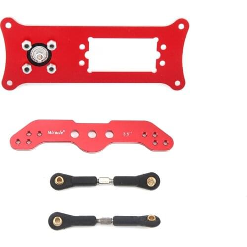 Miracle Anodized Servo With Rudder Tray 3.5" Double Arm Aluminum Rudder Mount Set For RC Airplane