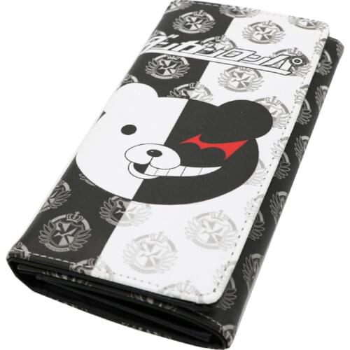 Long style PU wallet w/colorful Anime Danganronpa: Trigger Happy Havoc printing of Monokuma
