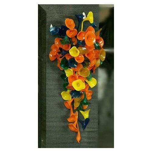 Elegant Luxury Led Light Hallway Hand Blown Glass Flower Wall Lamps