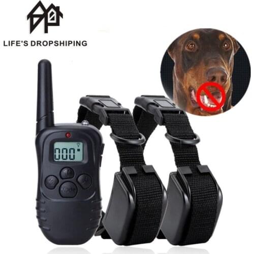 300m Electric Dog Training Collar LCD Remote Waterproof Pet Remote Control with for All Size Shock Vibration Sound Pet Collar
