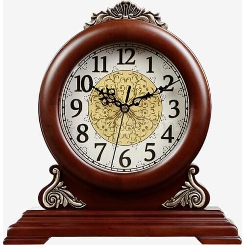 European double-sided desk clock living room retro creative silent clock American desk clock ornaments