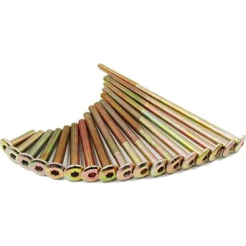 Flanged flat head Hexagon socket head screw Furniture connecting screw rod Crib screw M6 M8 * 20 30 40 50 60 70 80 90 100